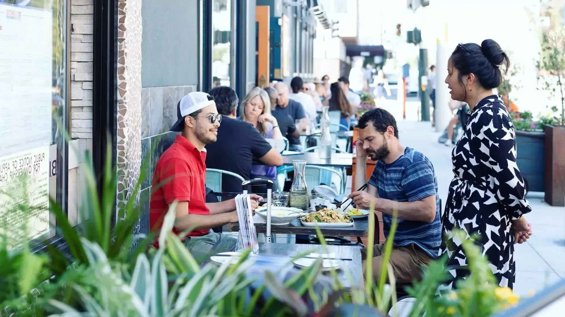 Diners enjoy a meal in San Francisco's Marina neighborhood.